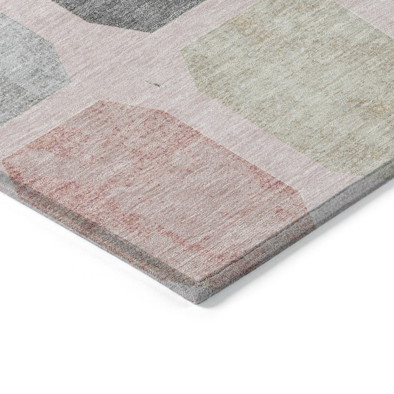 HomeRoots Geometric Transitional Rectangle Outdoor Rug