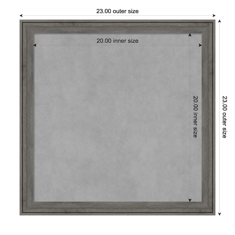 Amanti Art Regis Barnwood Grey Narrow Framed Magnetic Board - Board Size 20x20