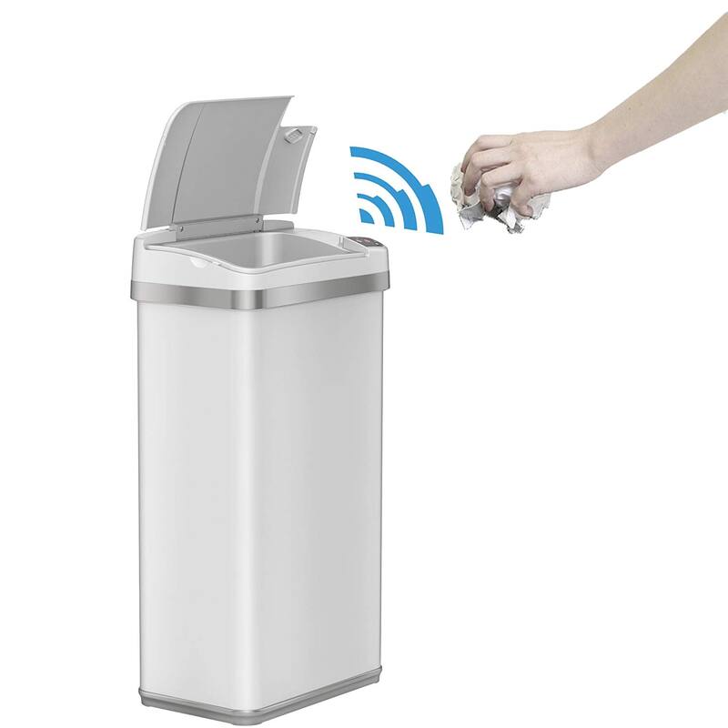 iTouchless 4 Gallon Multifunction Sensor Trash Can Matte Finish Pearl