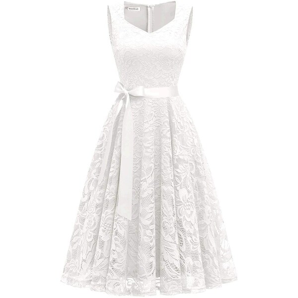 Gardenwed Elegant Floral Lace Bridesmaid Dresses, Blush