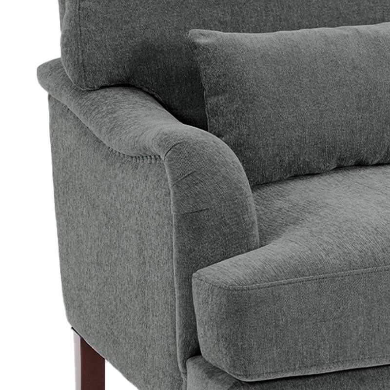 Chenille Accent Chair with Lumbar Pillow Nailhead Living Room