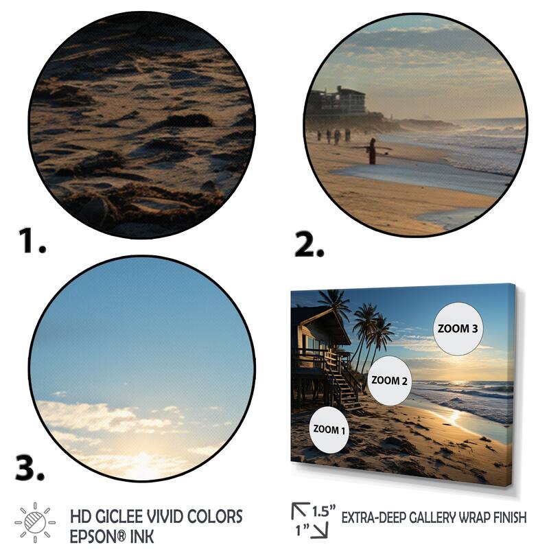 Designart "Beach Photo Tropical Vibes III" Nautical & Beach Canvas Wall Art Set