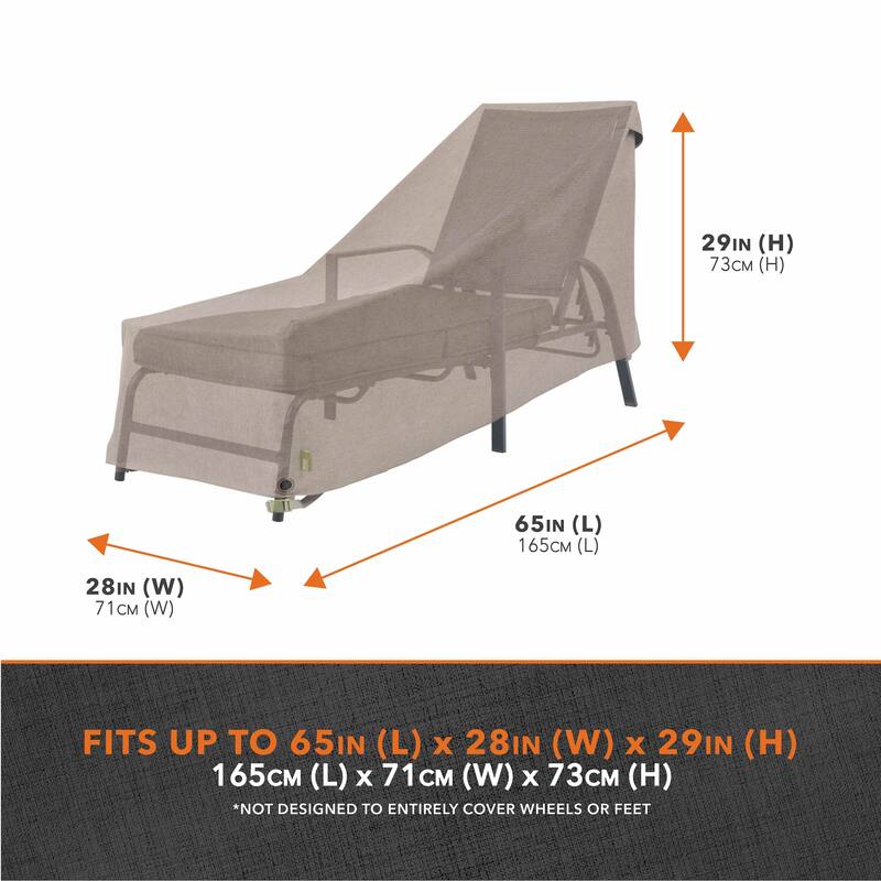Modern Leisure® Garrison Patio Chaise Lounge Cover, Waterproof, 65"L x 28"W x 29"H, Sandstone, 2-Pack