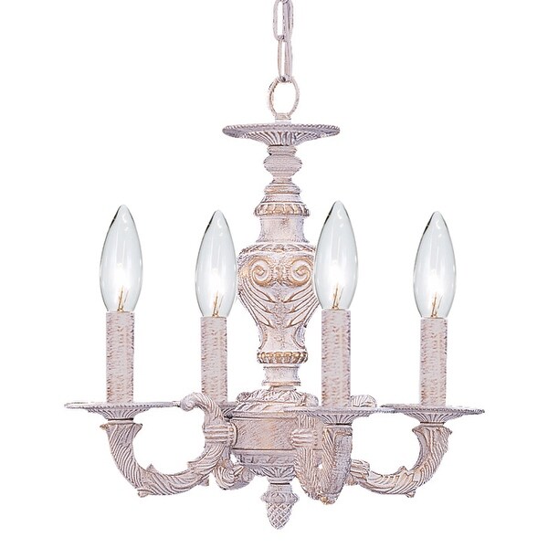 Paris Market 4 Light Antique White Mini Chandelier - 13.5'' W x 14'' H. Opens flyout.
