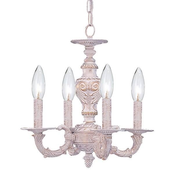 slide 1 of 1, Paris Market 4 Light Antique White Mini Chandelier - 13.5'' W x 14'' H