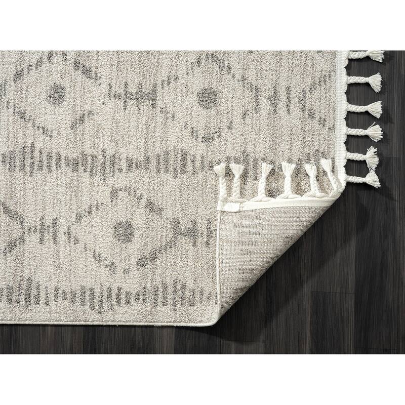 Abani Layla LAY150A Farmhouse Geometric Beige and Brown Area Rug