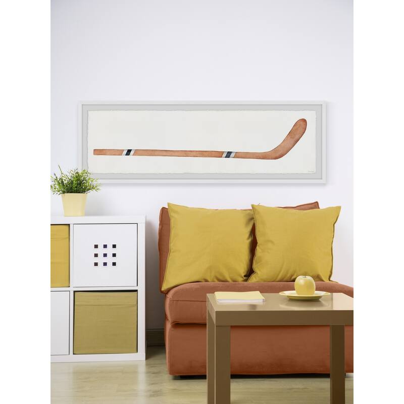 'Brown Hockey Stick' Framed Painting Print