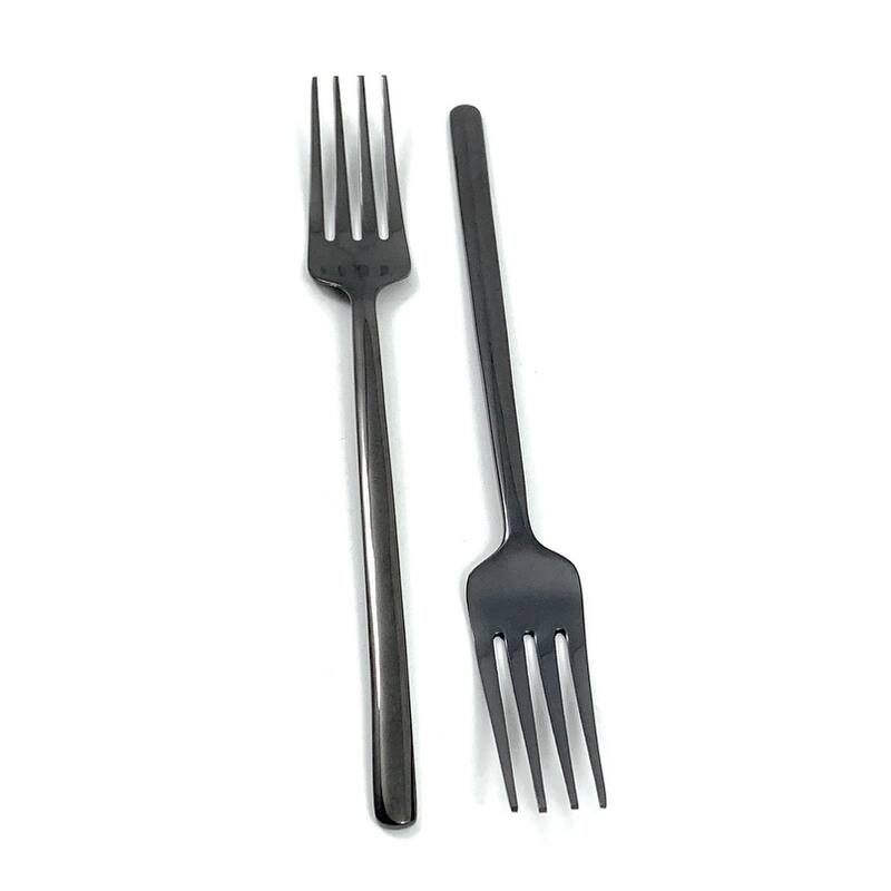 VIBHSA Stainless Steel Black Dinner Forks set of 4