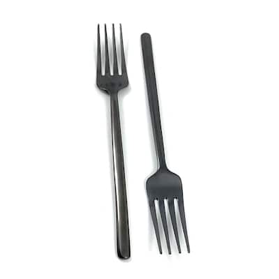 VIBHSA Stainless Steel Black Dinner Forks set of 4