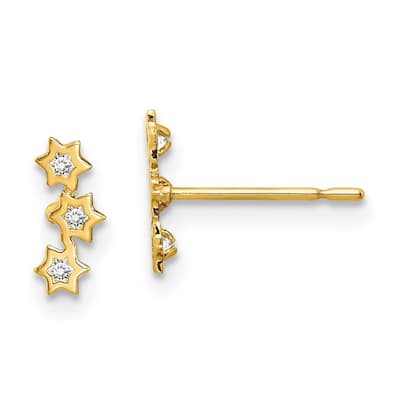 Curata 14k Madi K Stars Cubic Zirconia Earrings