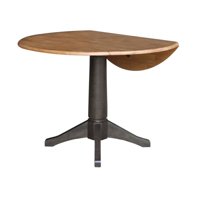 42 in. Round Top Dual Drop Leaf Pedestal Dining Table