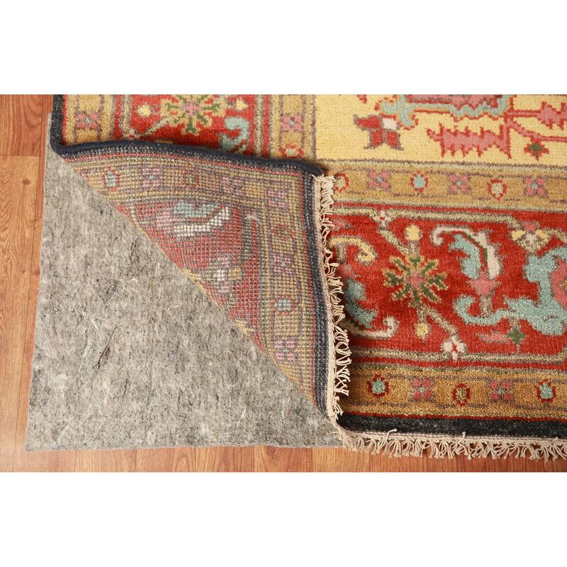 Geometric Heriz Serapi Oriental Area Rug Handmade Red Wool Carpet - 8'10" x 11'10"