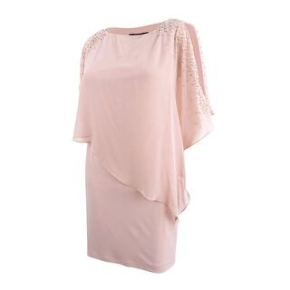 xscape capelet sheath dress