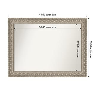 Sydney Silver Non-Beveled Framed Bathroom Vanity Wall Mirror - Sydney Silver