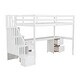 preview thumbnail 12 of 32, Twin Size Loft Bed Frame with Built-in Desk and Double Storage Drawers