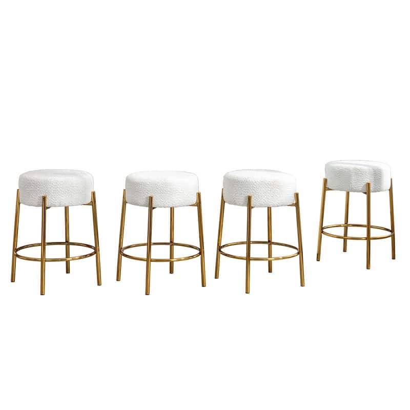 Mixoy Backless 24"Counter Height Velvet Bar Stools with steel Legs