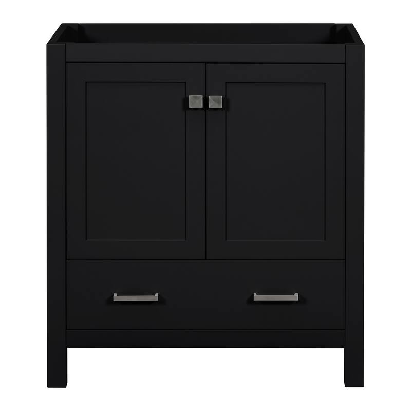 30 inch MDF Freestanding Bathroom Vanity without Top with Soft-Close Drawer - Black
