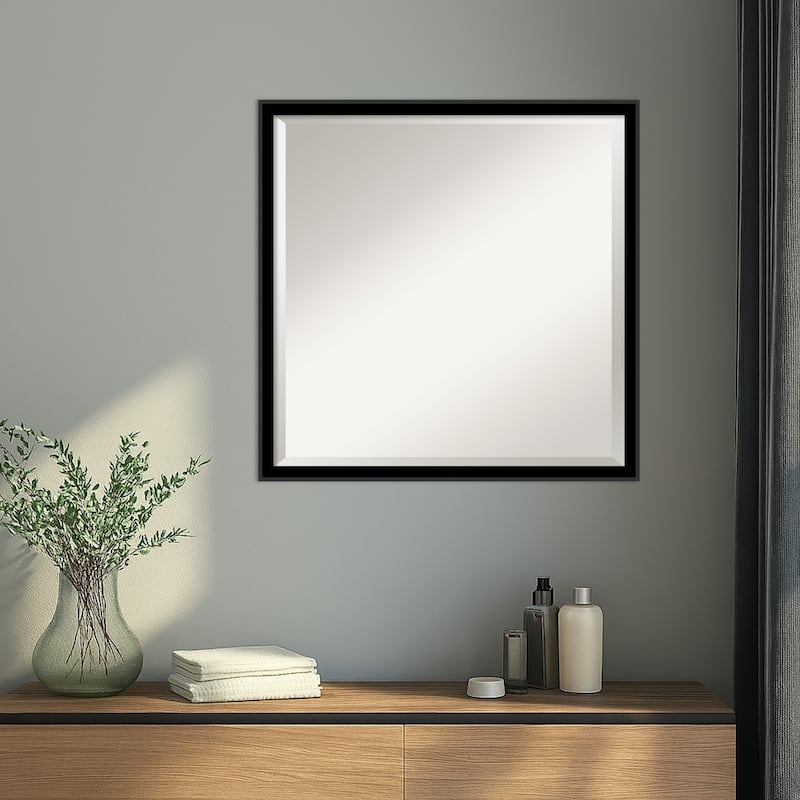 Incline Beveled Wood Framed Wall Mirror