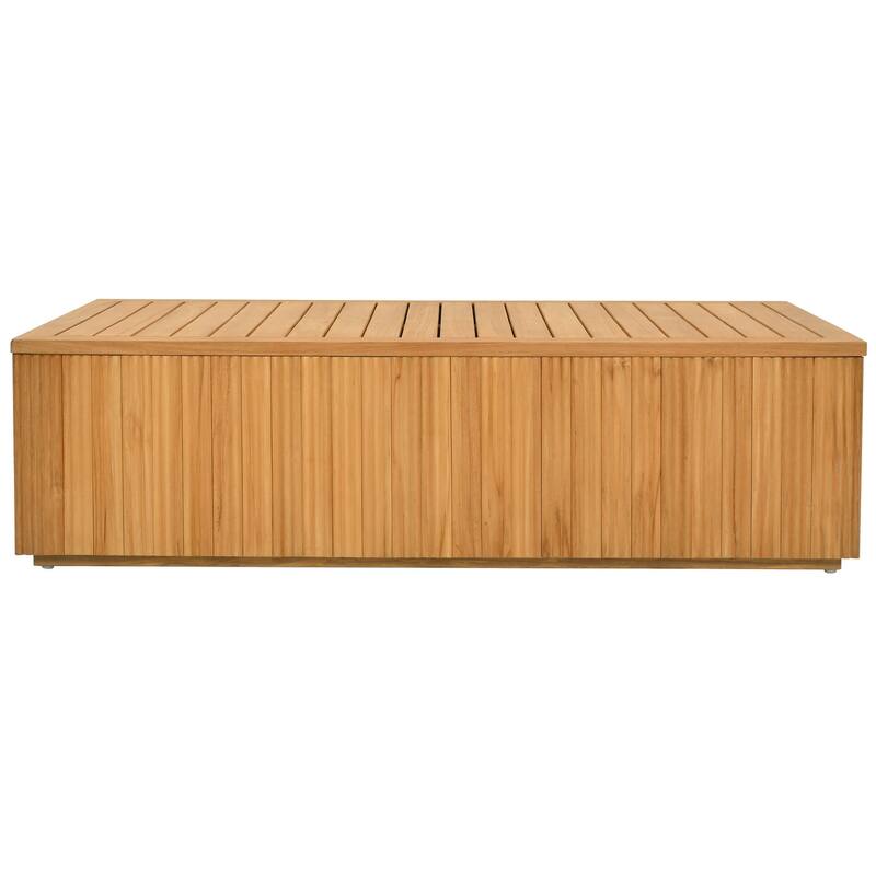 SAFAVIEH Couture Saint Lucia Reeded Teak Wood Coffee Table - 47"W x 26"D x 13"H