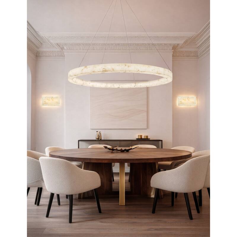 Justice Design EVOLV LumenAria - Medley LED Alabaster Rocks Ring Pendant Light