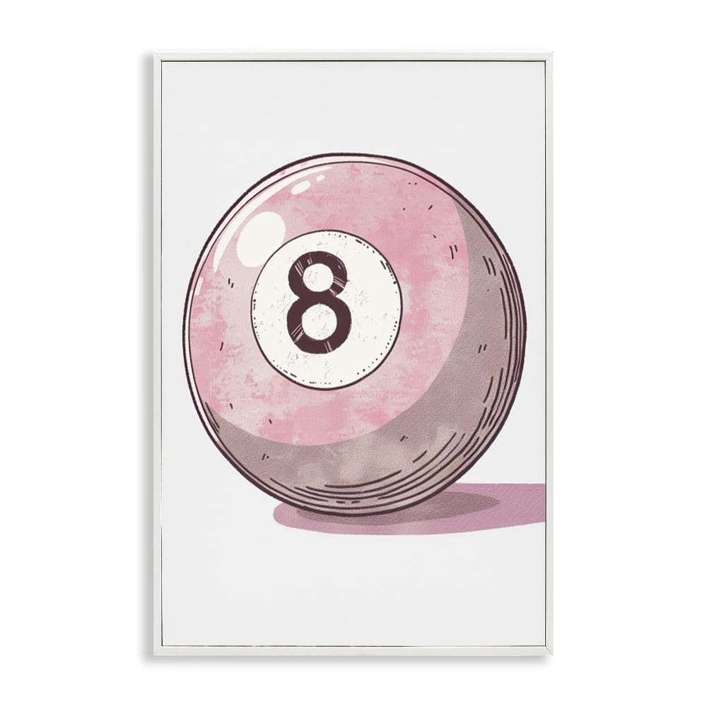 Stupell Pastel Eight Ball Framed Giclee Art Design By LSR Design Studio