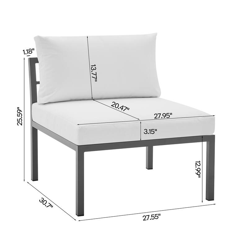 Manhattan Comfort Sunnyside Modern Corner Patio Conversation Set