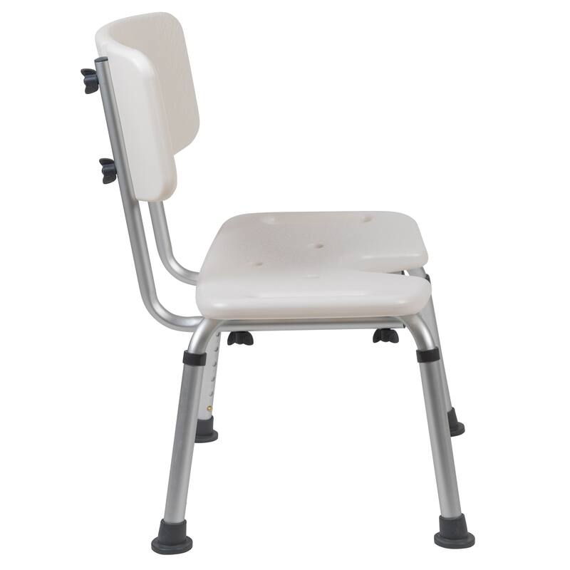Tool-Free 300 Lb. Capacity, U-Shaped Adjustable White Bath & Shower Chair