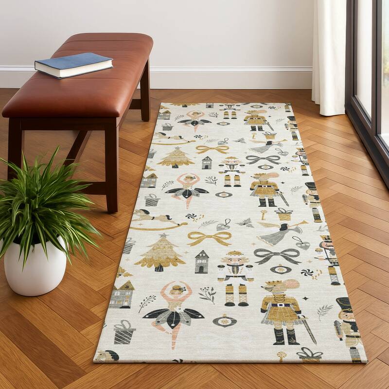 Premium Washable Super Soft Winter Story Mayfield Rug - Ivory - 2'3" x 7'6"