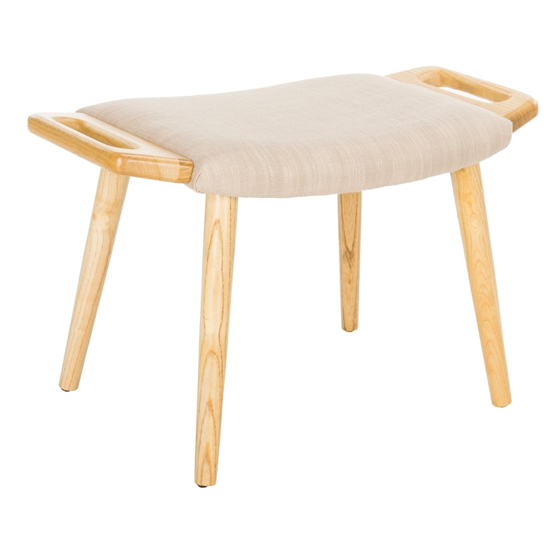 SAFAVIEH Zipora Beige/ Natural Mid-Century Bench - 11.8" x 24.6" x 15.4" - 12Wx25Dx15H