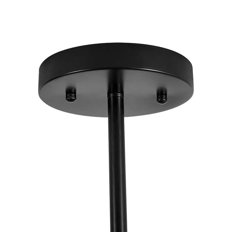 6-Light Industrial Black Brass Sputnik Semi Flush Mount Ceiling Light - 36.6 Inches