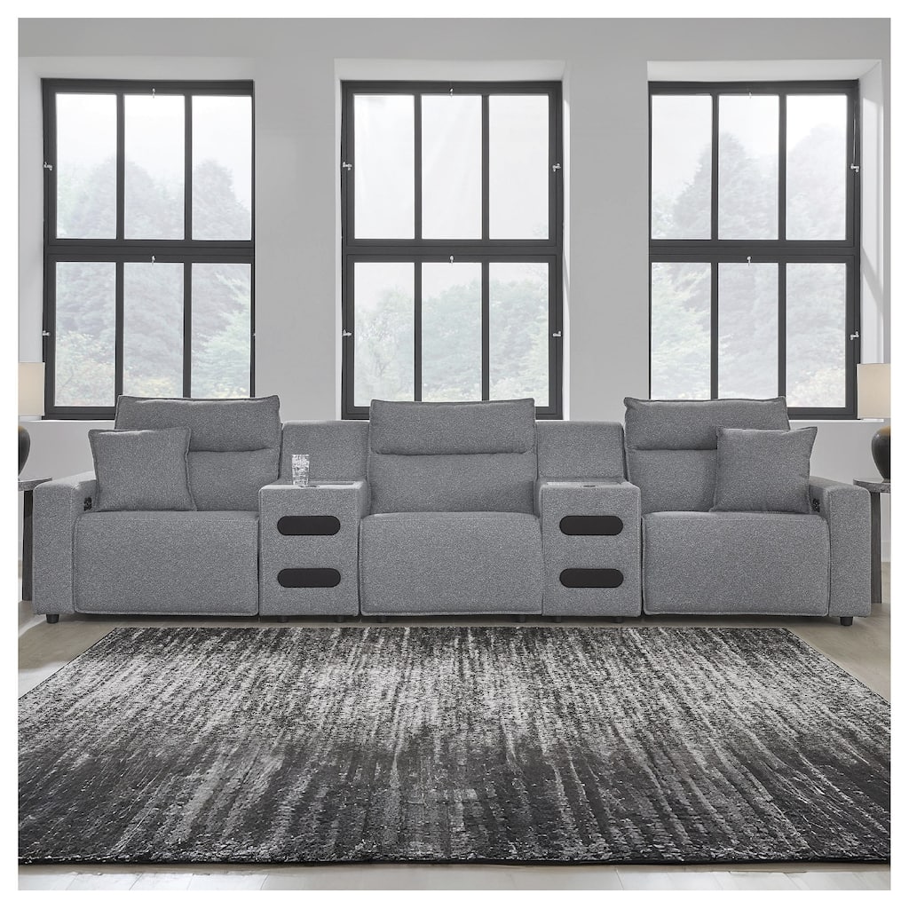 Signature Design by Ashley ModMax II Gray 5-Piece Power Reclining Sectional - 152"W x 41"D x 41"H