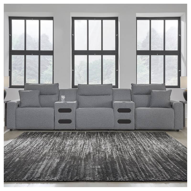 Signature Design by Ashley ModMax II Gray 5-Piece Power Reclining Sectional - 152"W x 41"D x 41"H - Grey - Symmetrical