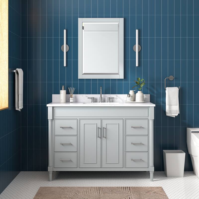 Avanity Bristol 49 in. Bath Vanity in Light Gray finish and Cala White Engineered Top