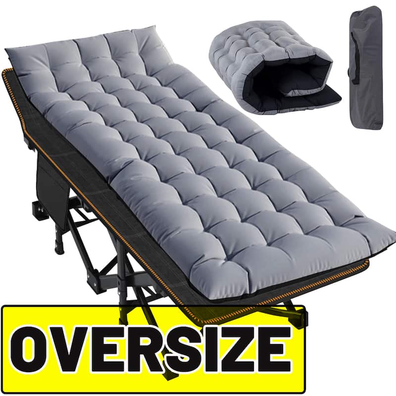 DoCred Oversized Folding Camping Bed, Portable Sleeping Bed Cot - 75"x28"x14"