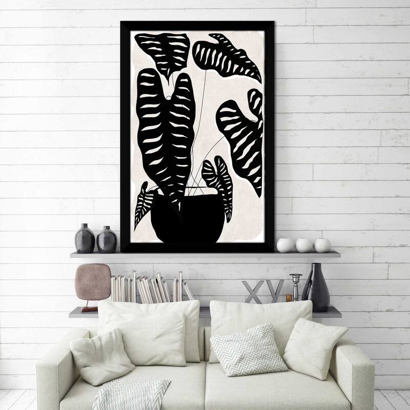 "Black and White Potted Plant II" by Daniela Santiago Print on Acrylic