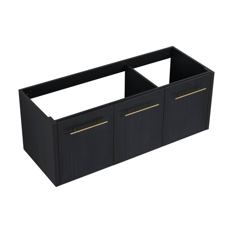 Modern Floating 24-Inch Bathroom Vanity Cabinet, Black Chestnut with Ample Storage, No Top Sink Included