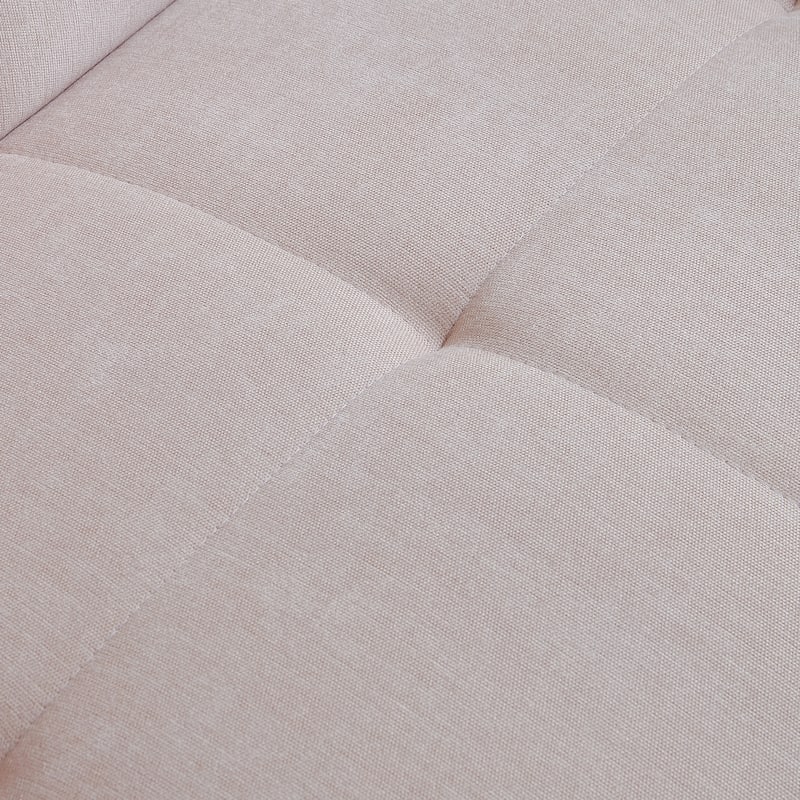 Chenille Fabric Loveseat Pull-out Sofa Bed with Adjustable Armrests