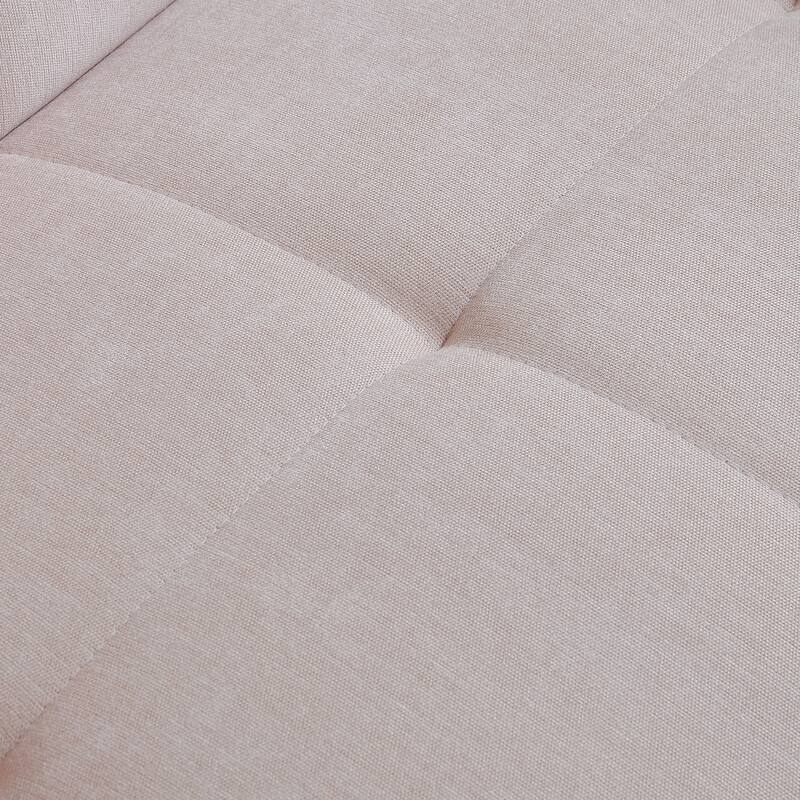 Sofa Bed With Headboard, Pull Out Sofa Bed, Modern Fabric Love Seat Couch With 2 Pillows & 2 Adjustable Armrests