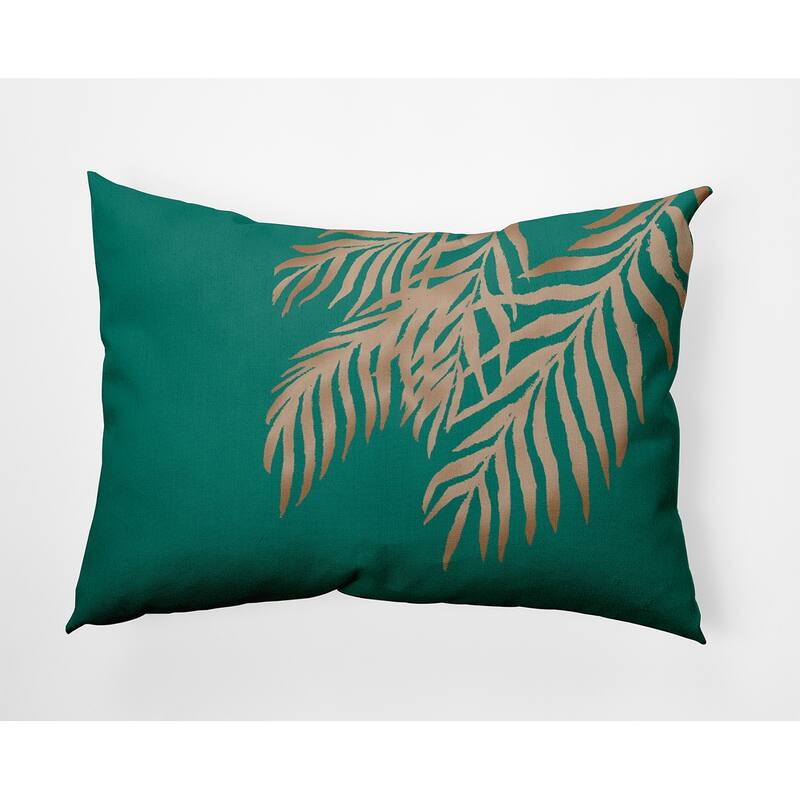 Blowing Palm Fronds Decorative Throw Pillow - 14" x 20" - Green Mint