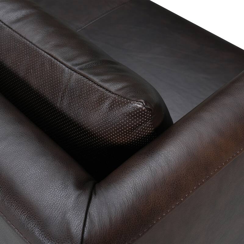 Vincenza 85" Dove Gray or Brown Leather Sofa by Armen Living