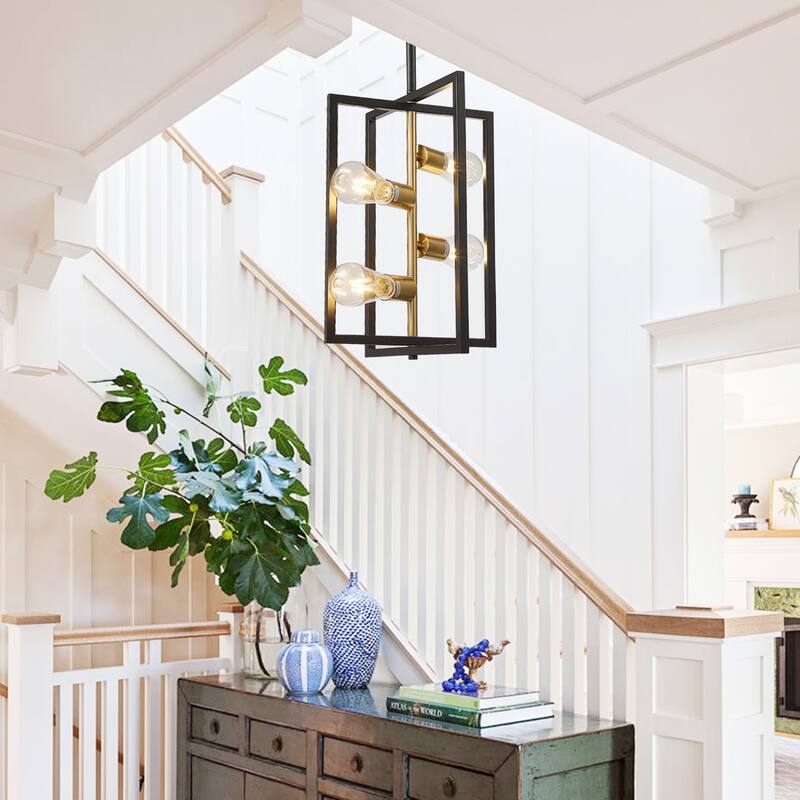 Pendant Light Fixture 4 Lights Candle Chandelier Rustic Industrial Metal Ceiling Light