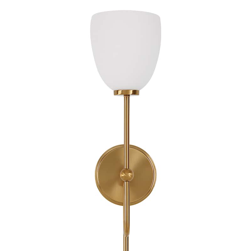 Uttermost Trophy 1 Light Brass Sconce - 5.75"W x 18.25"H x 8"D