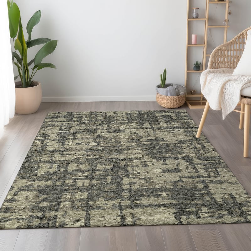 Premium Washable Super Soft Abstract Plaid Mayfield Rug - Earth - 3' x 5' - Rectangle