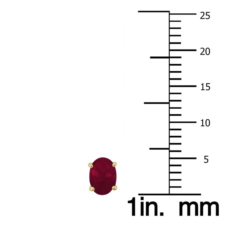 Marquee 14K Yellow Gold 5x3MM Oval Ruby Earrings