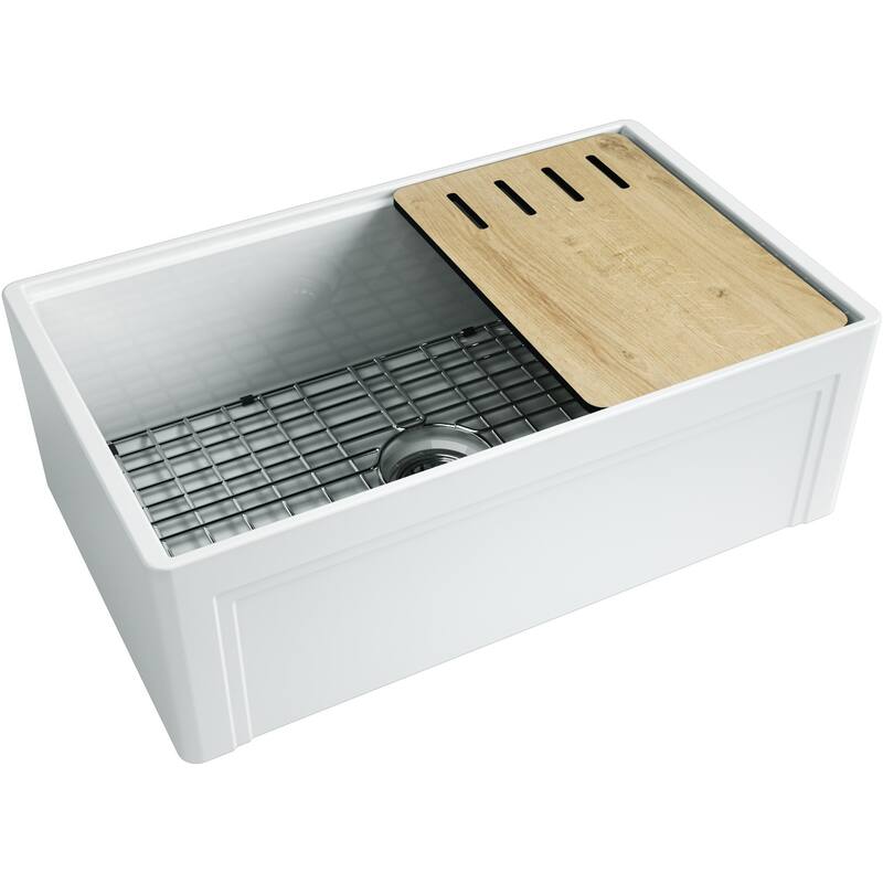 Devon 30 in. Fireclay Workstation Reversible Farmhouse Kitchen Sink