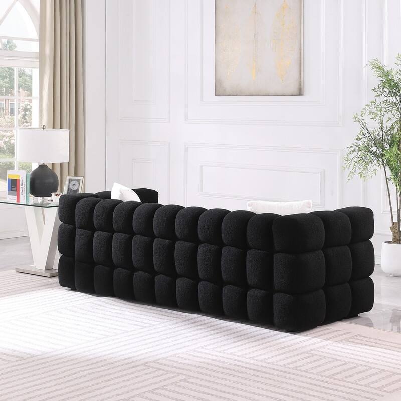 35.83" Deepth Marshmallow Boucle Sofa for Living Room
