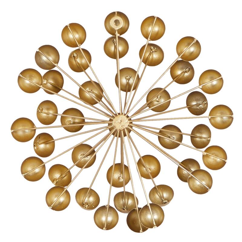 CosmoLiving by Cosmopolitan Gold Metal Starburst Home Wall Decor with Orb Detailing