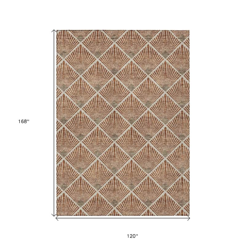 HomeRoots Geometric Transitional Rectangle Outdoor Rug