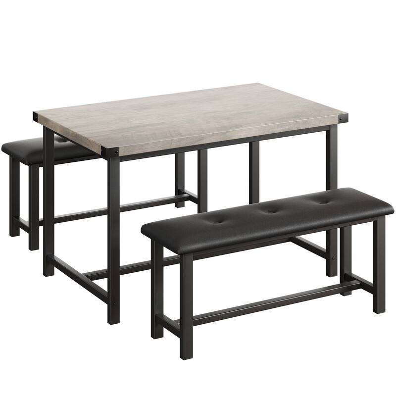 Industrial style dining table and chairs - Grey