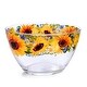 preview thumbnail 2 of 2, STP Goods Sunflowers Glass Salad Bowl Set of 2